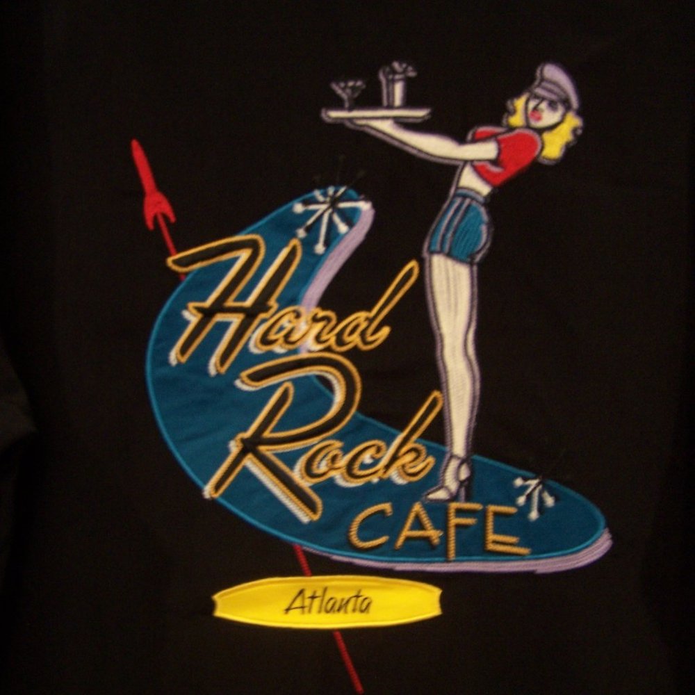 VTG HARD ROCK CAFE ATLANTA CAMP SHIRT S5062 - Picture 11 of 13